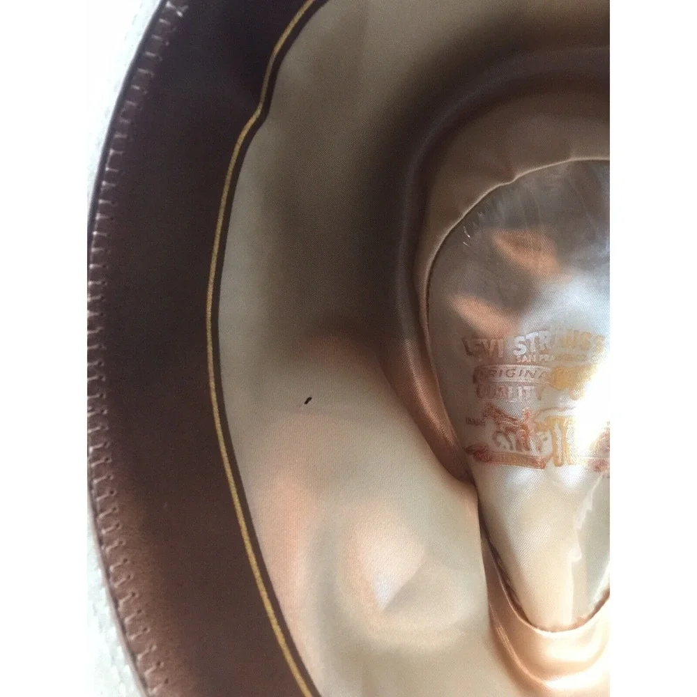 Vtg Levi Strauss Suade Leather Hat 7 1/8‎ Brown Cowboy Hat Nice